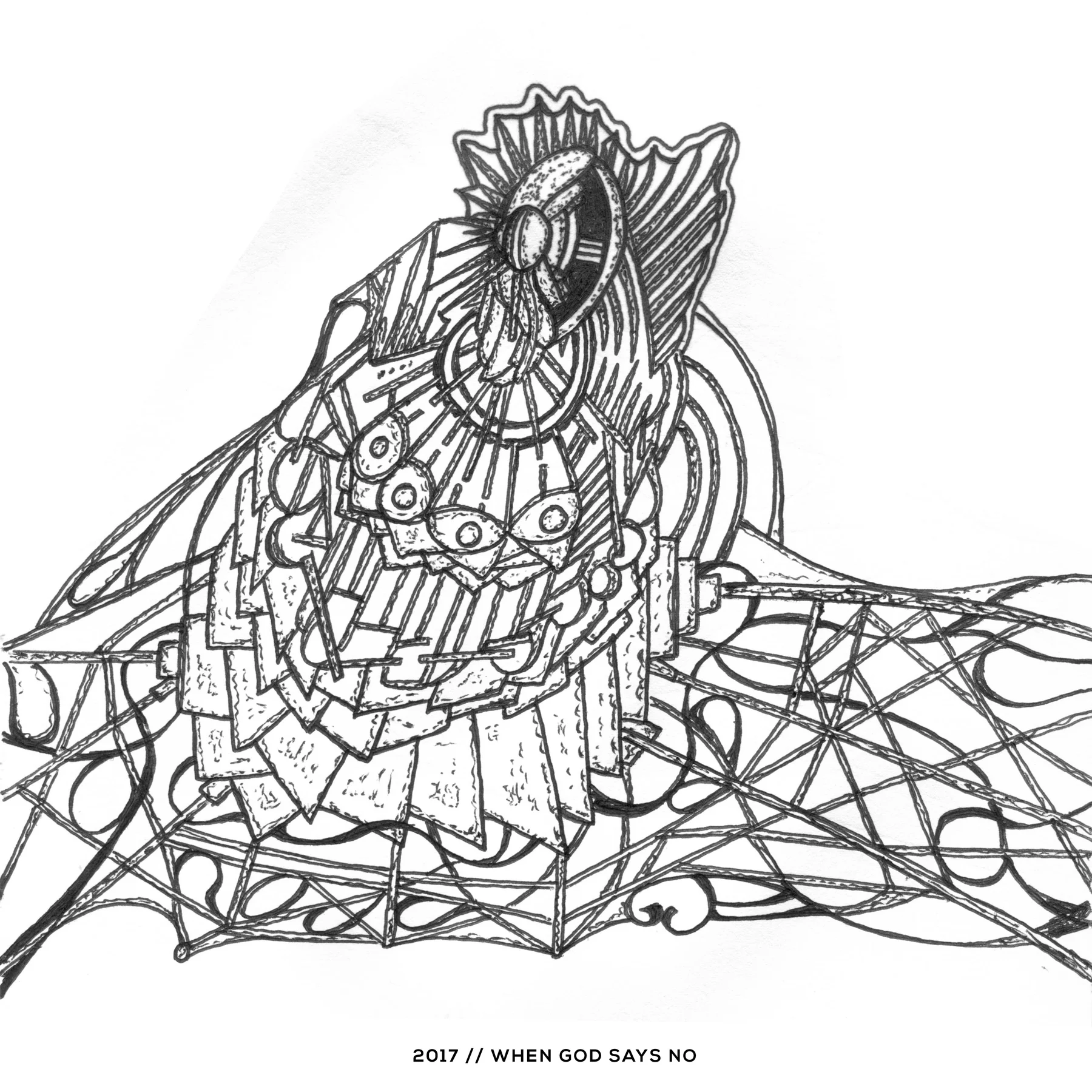 Ink drawing — when god says no