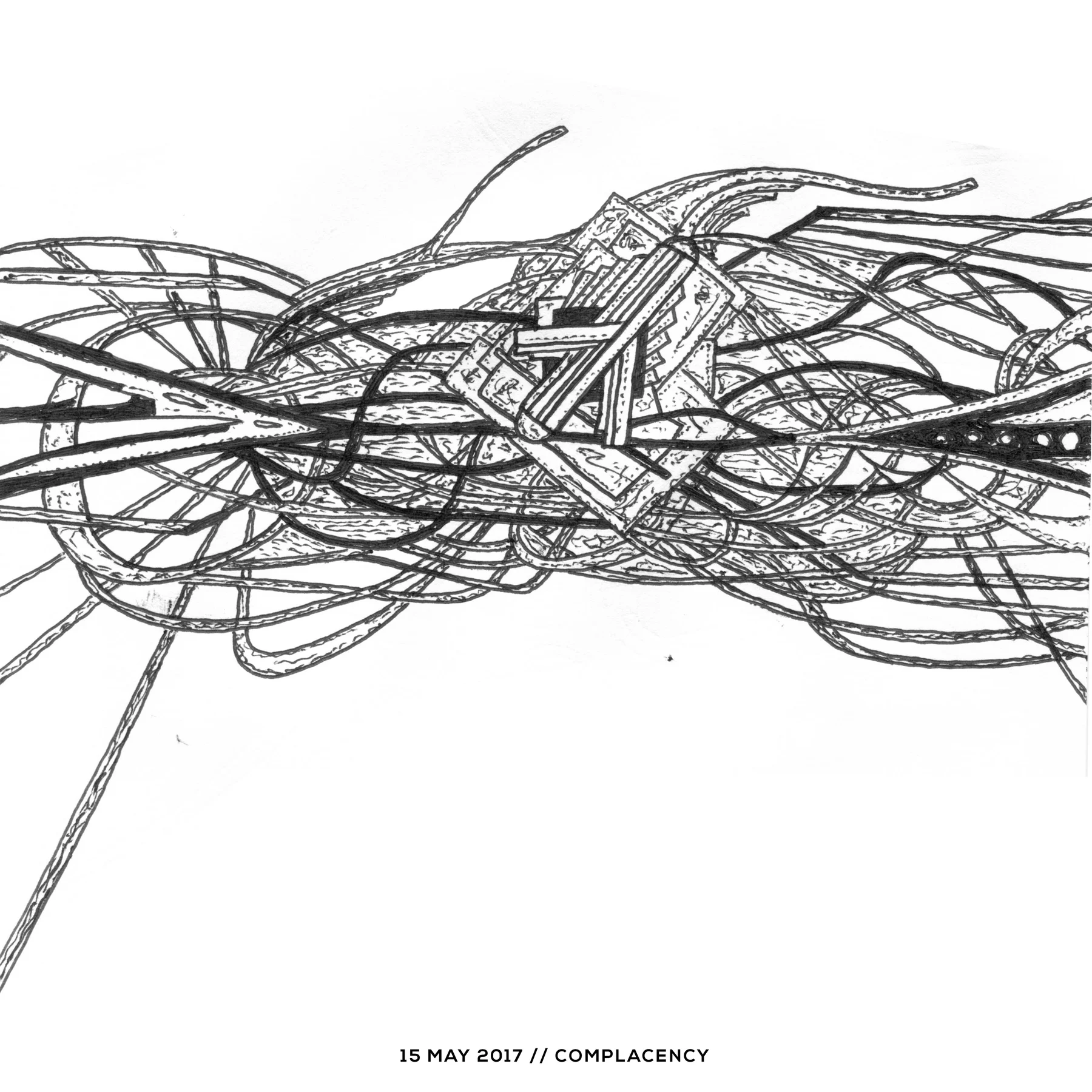 Ink drawing — complacency, 15 May 2017