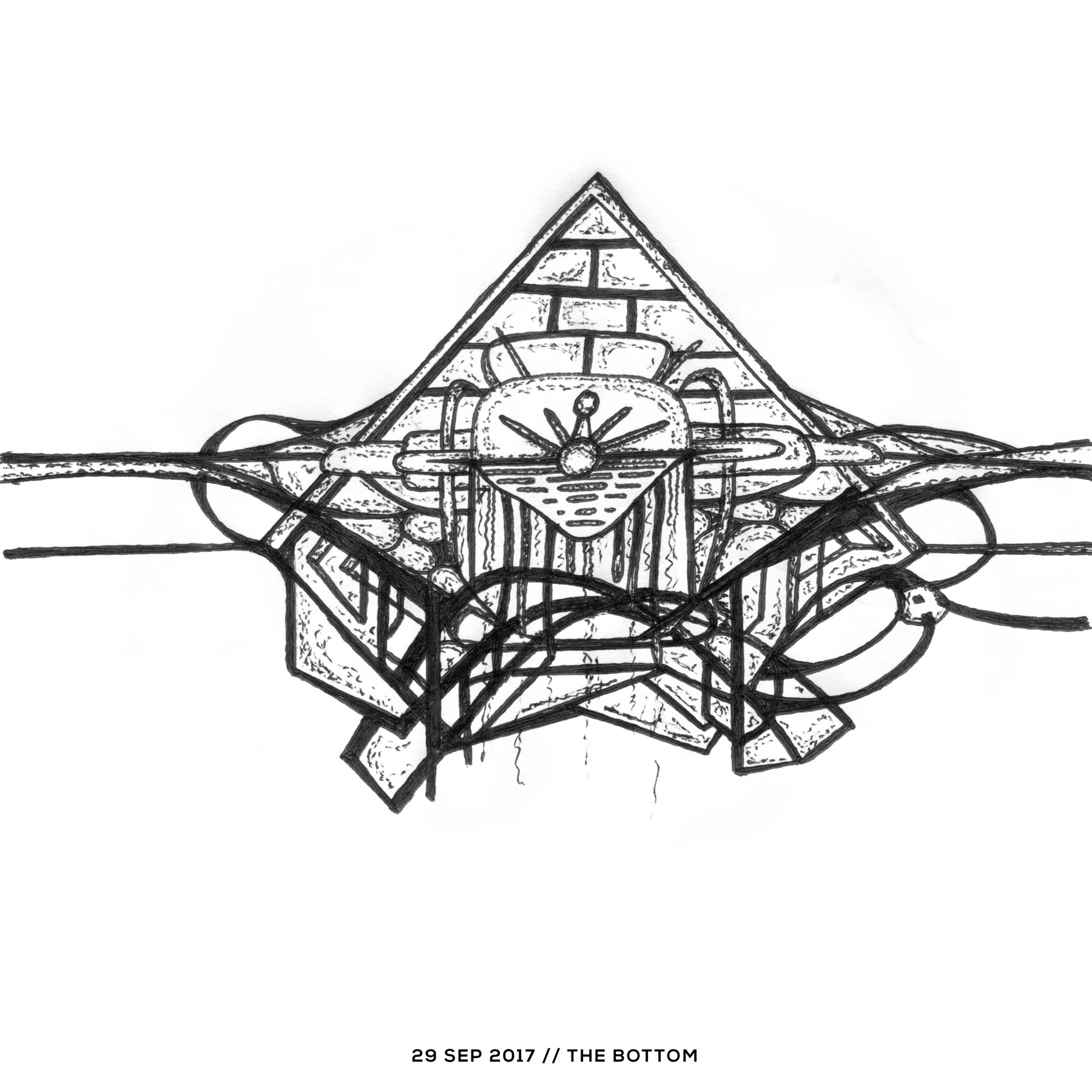 Ink drawing — the bottom, 29 September 2017