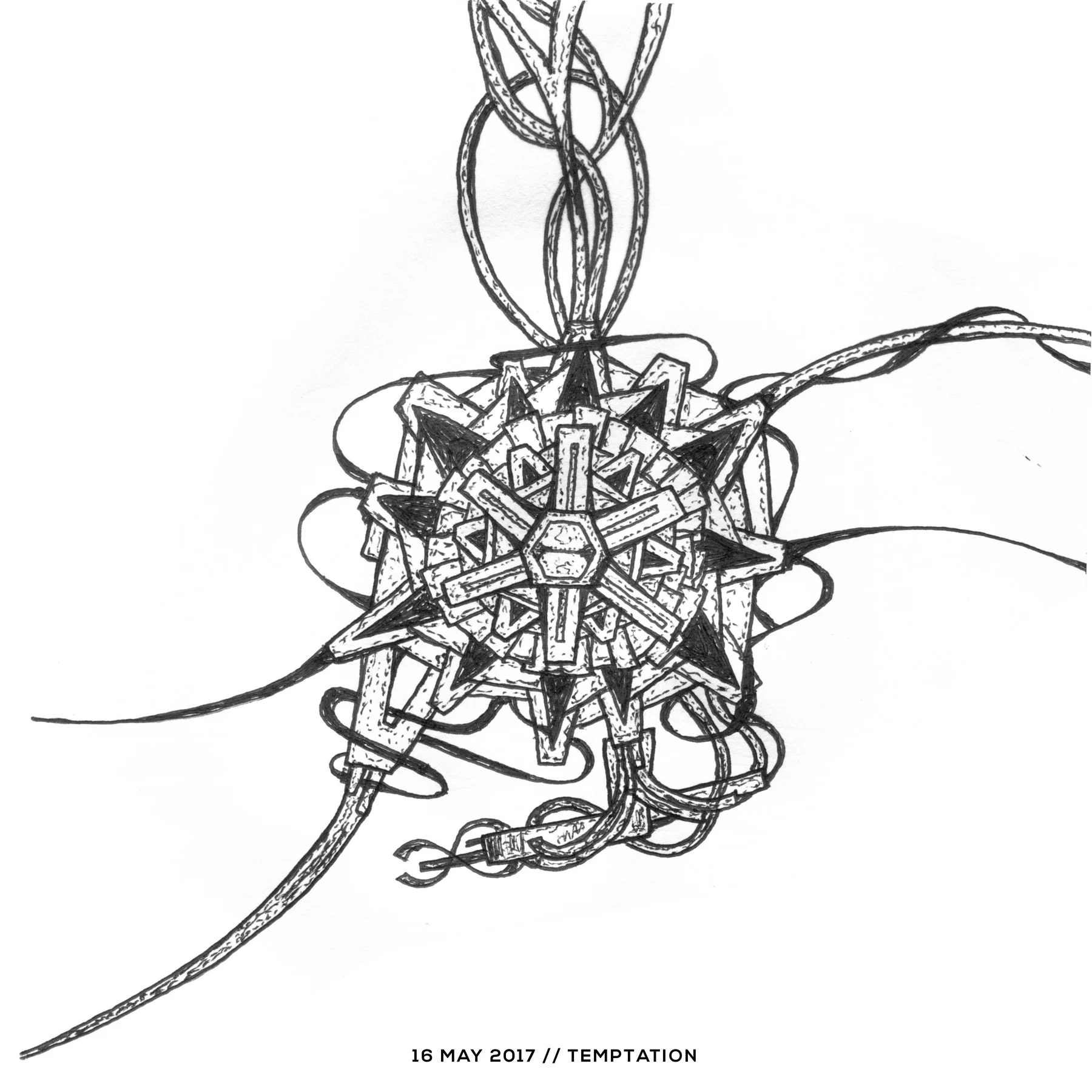 Ink drawing — temptation, 16 May 2017