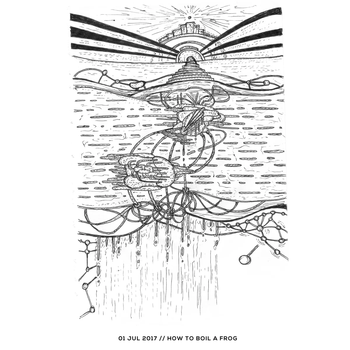 Ink drawing — how to boil a frog