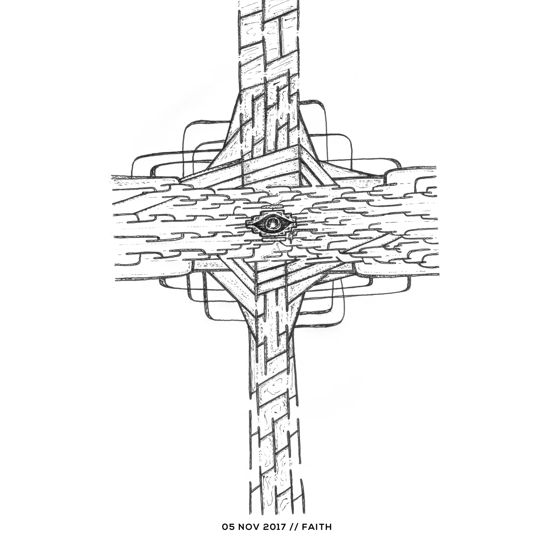 Ink drawing — faith, 5 November 2017