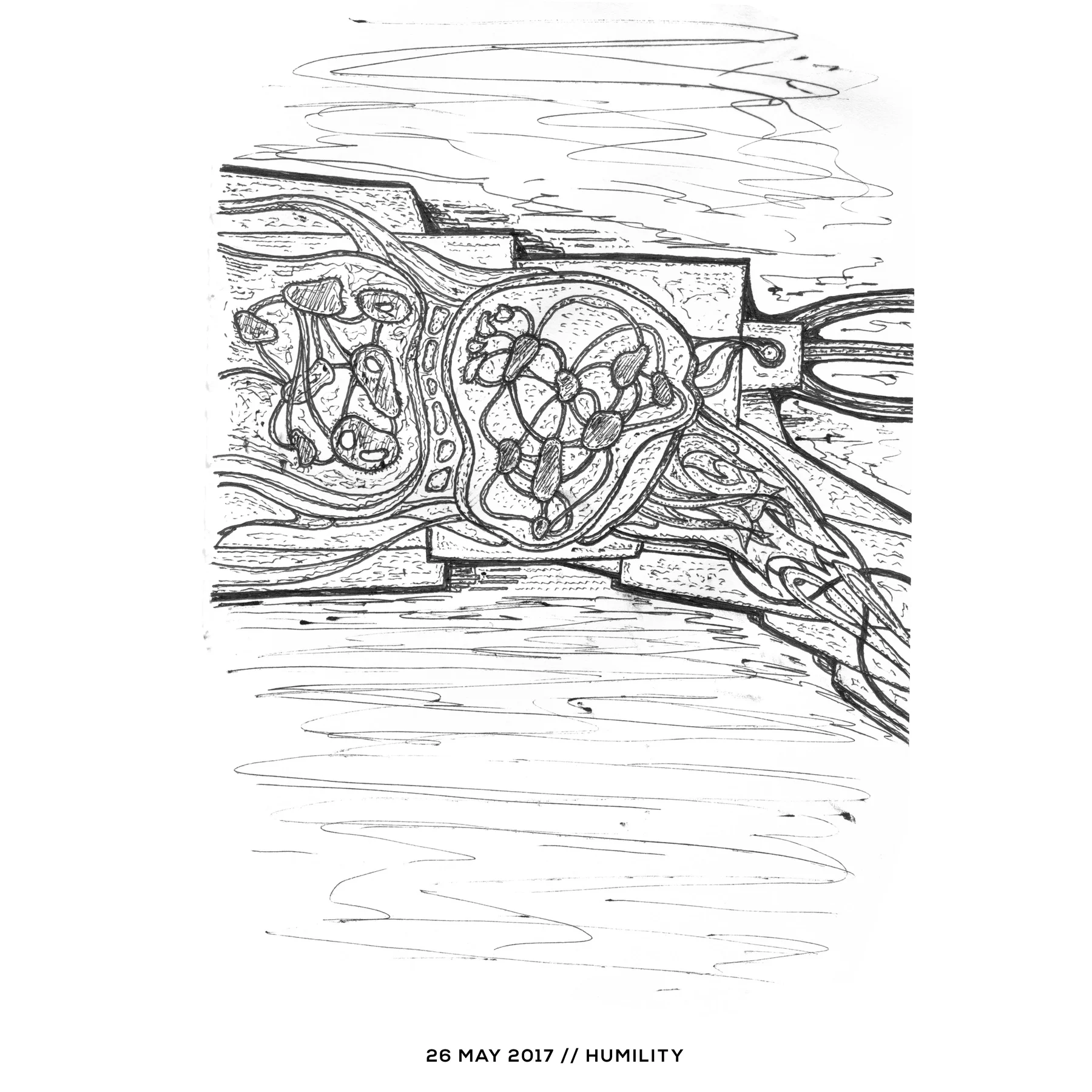 Ink drawing — humility, 26 May 2017