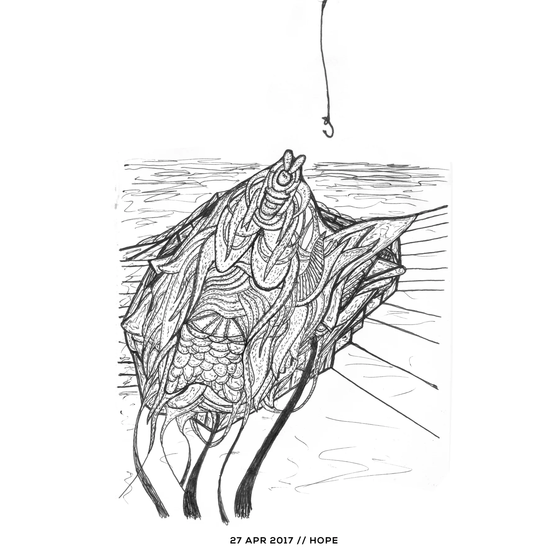 Ink drawing — hope, 27 April 2017