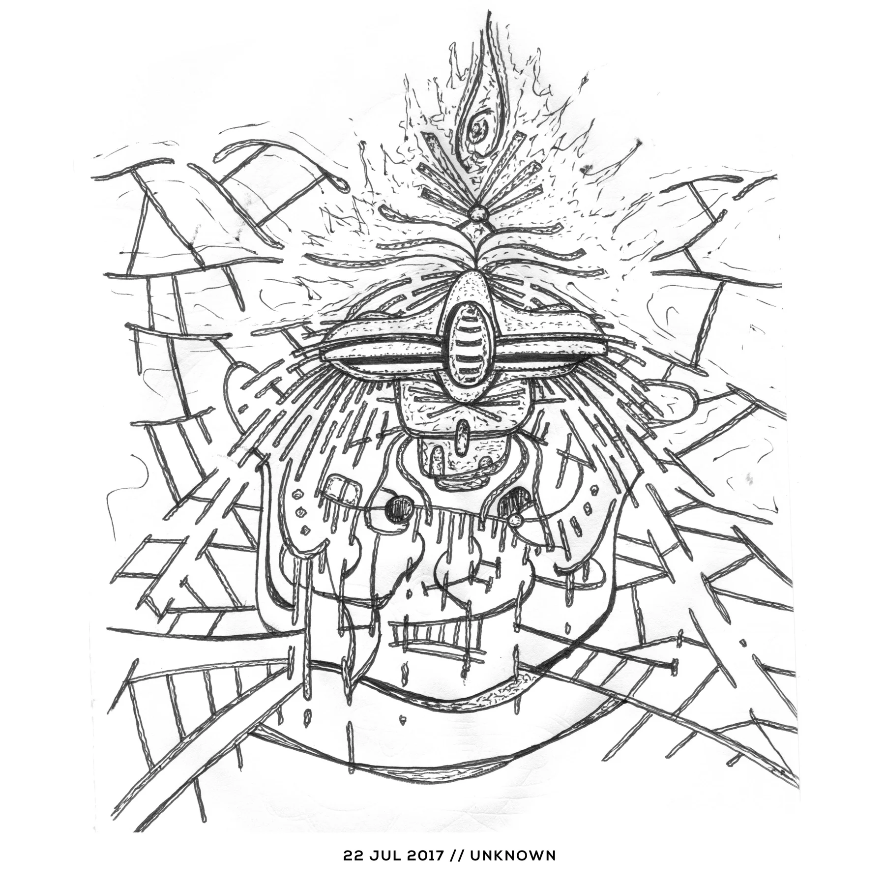 Ink drawing — untitled, 22 July 2017
