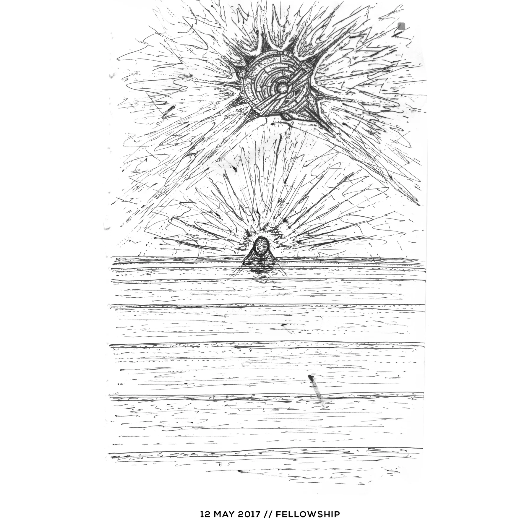 Ink drawing — fellowship, 12 May 2017